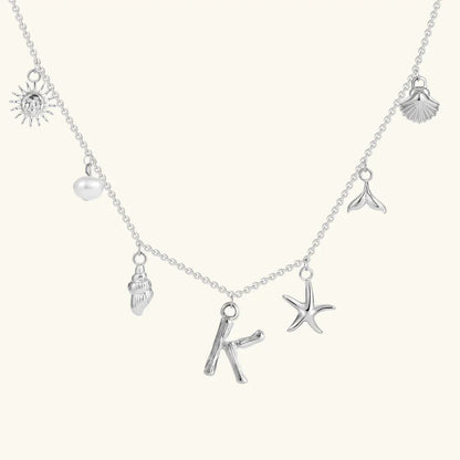 [ElanLuxe]Avaria Ocean Initial Necklace