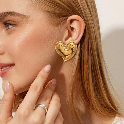[ElanLuxe]Liora Gold Heart Earrings