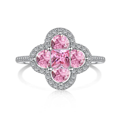 [ElanLuxe Jewelry]Luxurious Eternity Flower Shape Banquet Ring