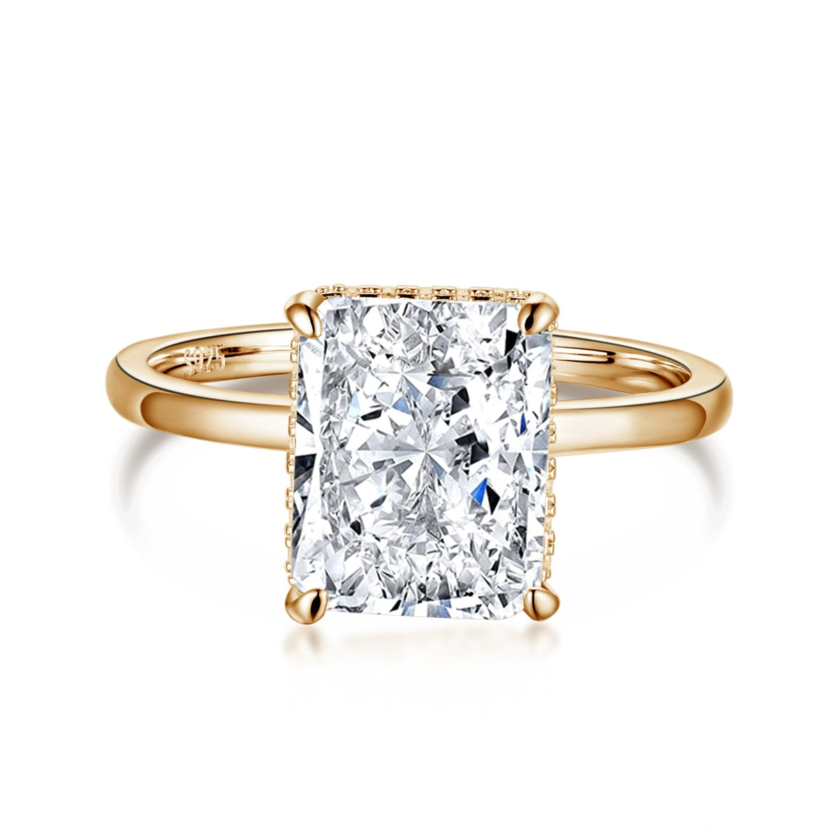 [ElanLuxe Jewelry]4.0 Carat Ornate Enchanting Radiand Cut Banquet Ring