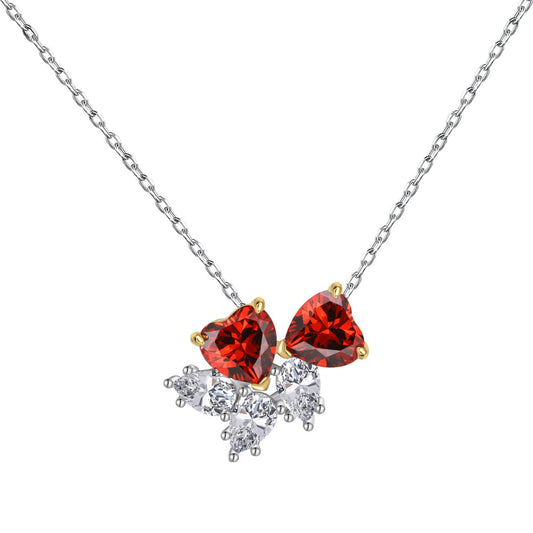 [ElanLuxe Jewelry]Dainty Red Heart Necklace