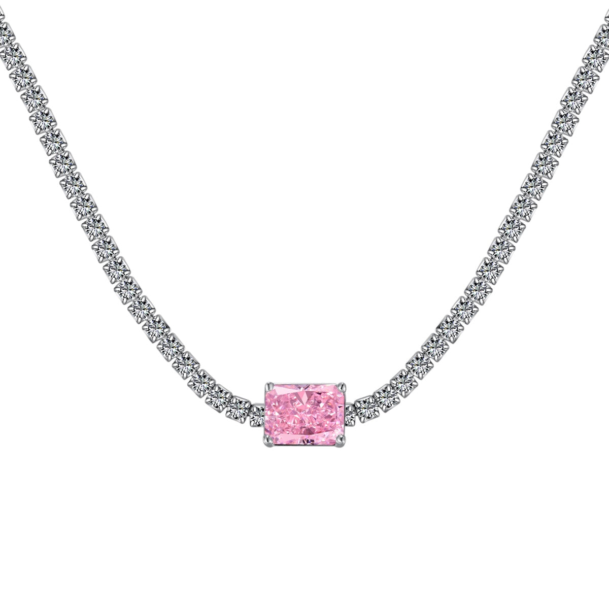 [ElanLuxe Jewelry]2.0 carat Ornate Emerald Cut Necklace
