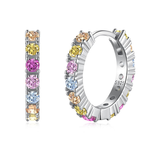 [ElanLuxe Jewelry]Radiant Colorful Round Cut Earrings
