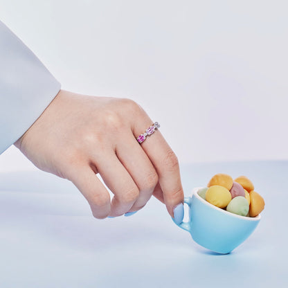 [ElanLuxe Jewelry]Unique Colorful Emerald Cut Party Ring