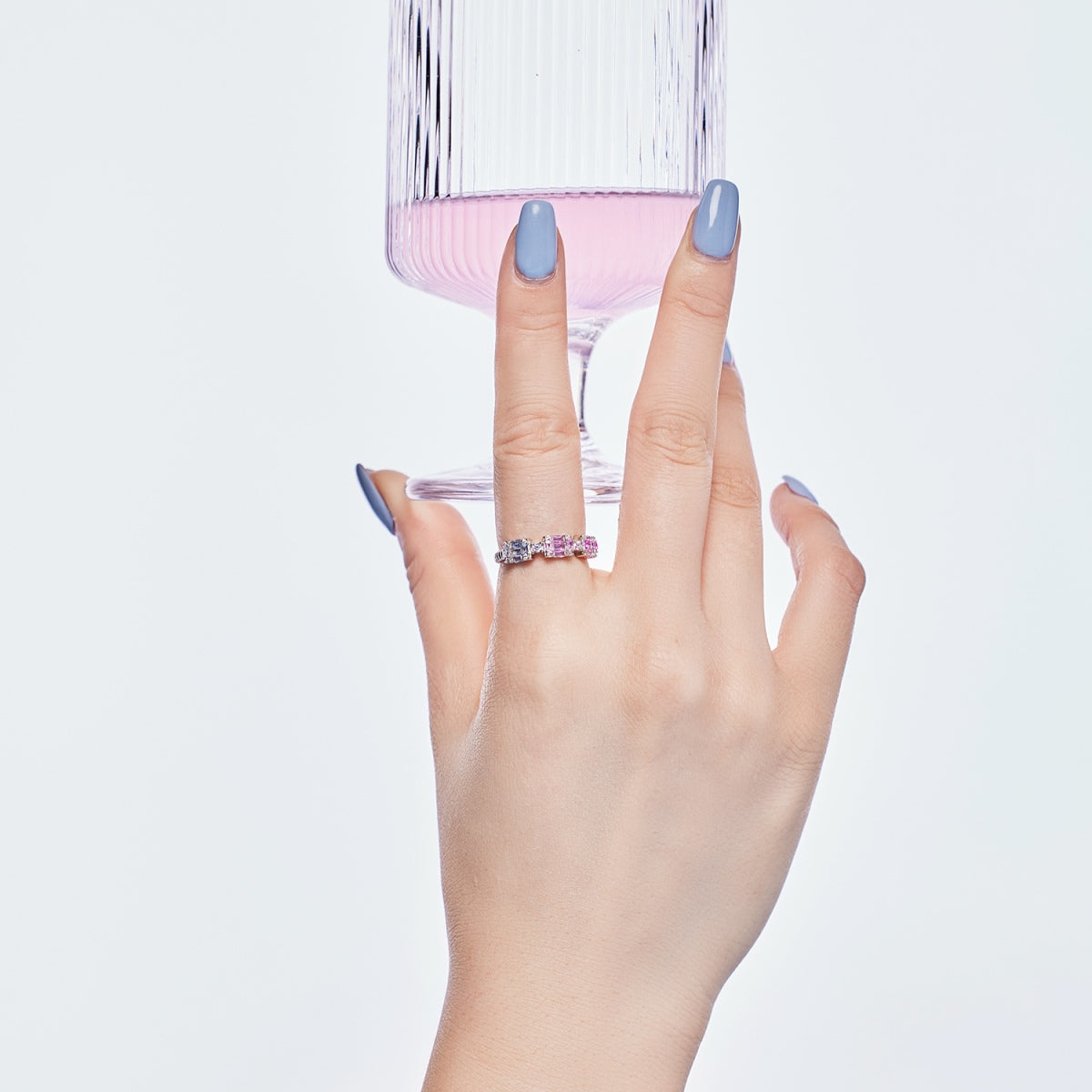 [ElanLuxe Jewelry]Unique Colorful Emerald Cut Party Ring