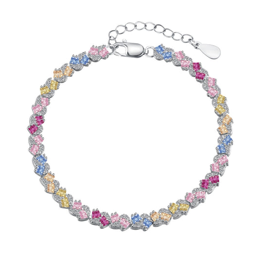 [ElanLuxe Jewelry]Ornate Colorful Flower Shape Party Bracelet