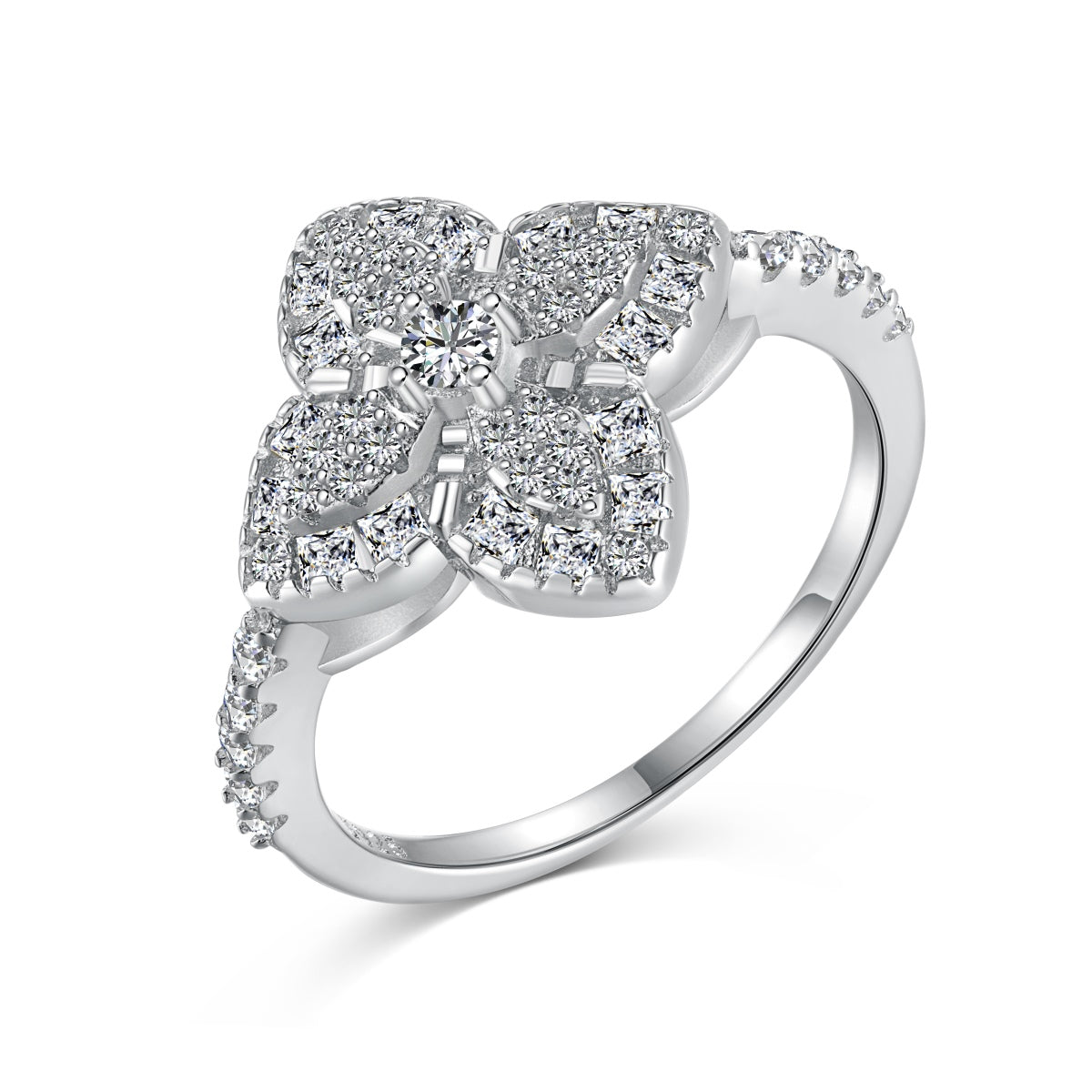 [ElanLuxe Jewelry]Luxurious Colorful Flower Shape Banquet Ring