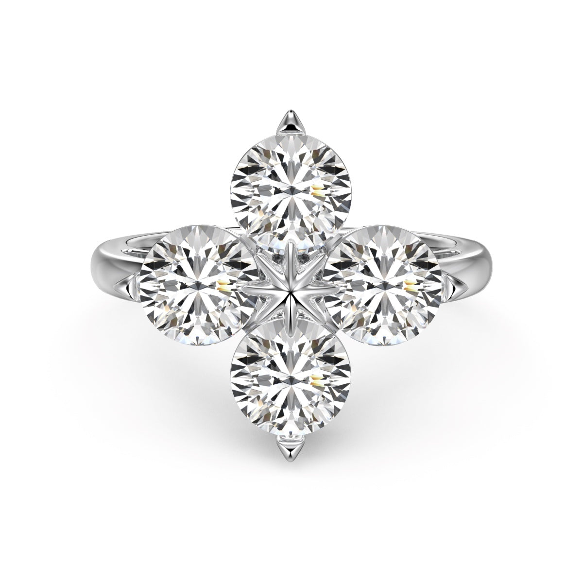 [ElanLuxe Jewelry]Four-Leaf Clover Eight-Pointed Star Ring