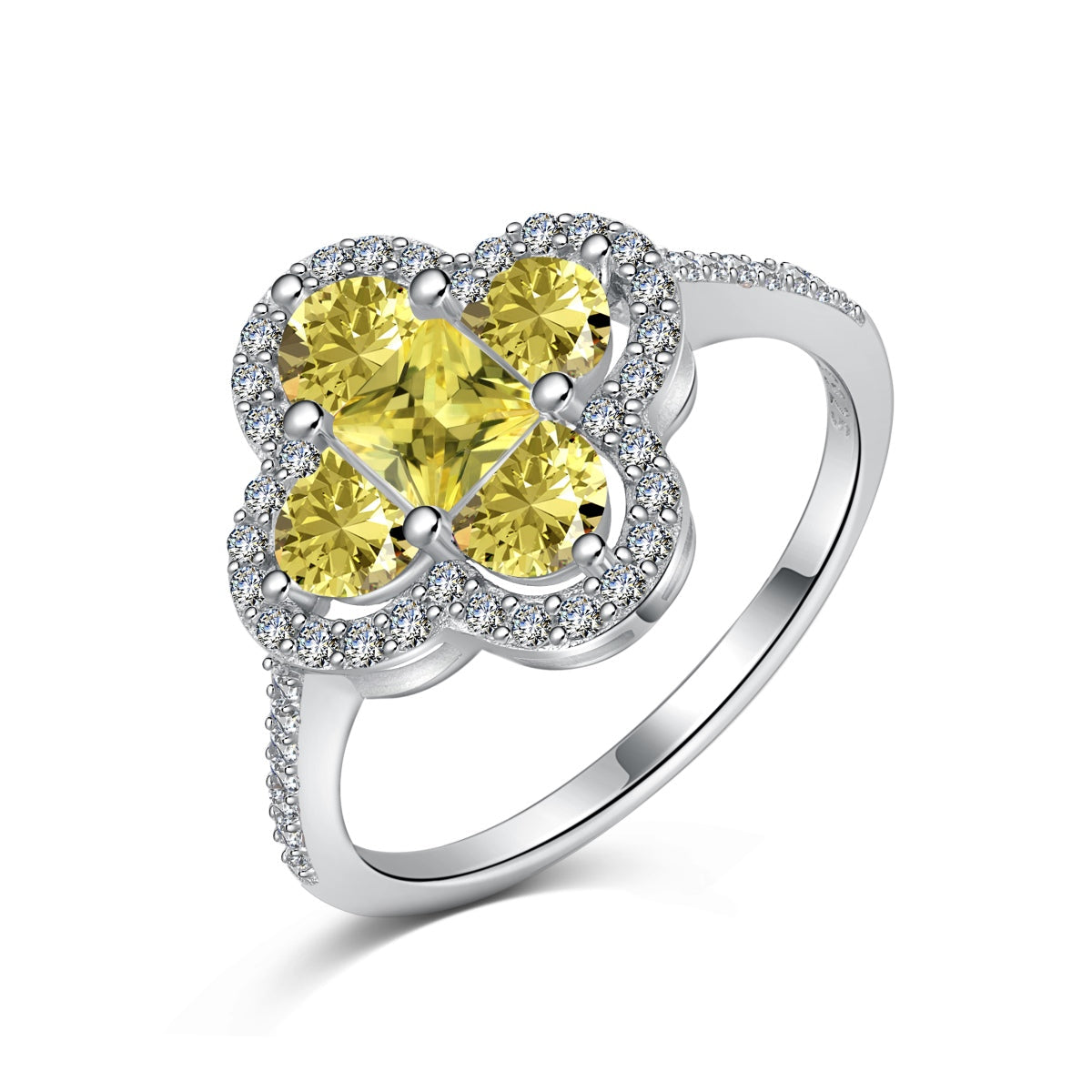 [ElanLuxe Jewelry]Luxurious Eternity Flower Shape Banquet Ring