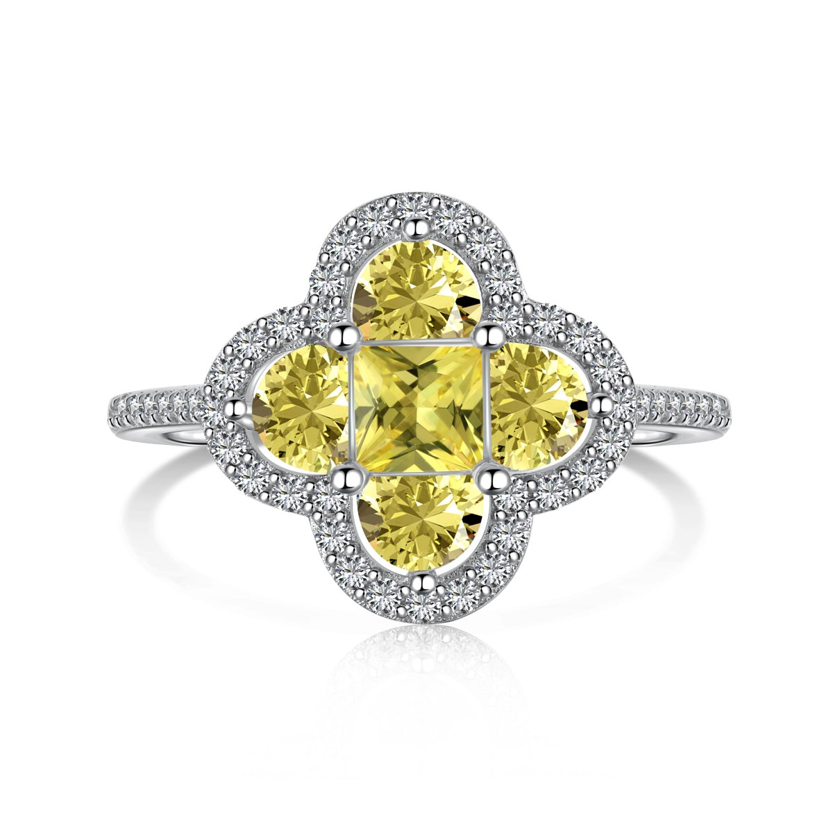 [ElanLuxe Jewelry]Luxurious Eternity Flower Shape Banquet Ring