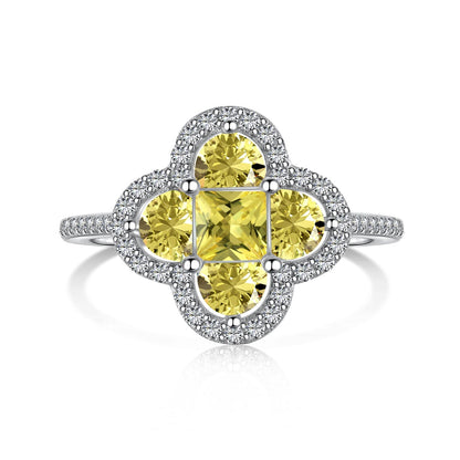 [ElanLuxe Jewelry]Luxurious Eternity Flower Shape Banquet Ring