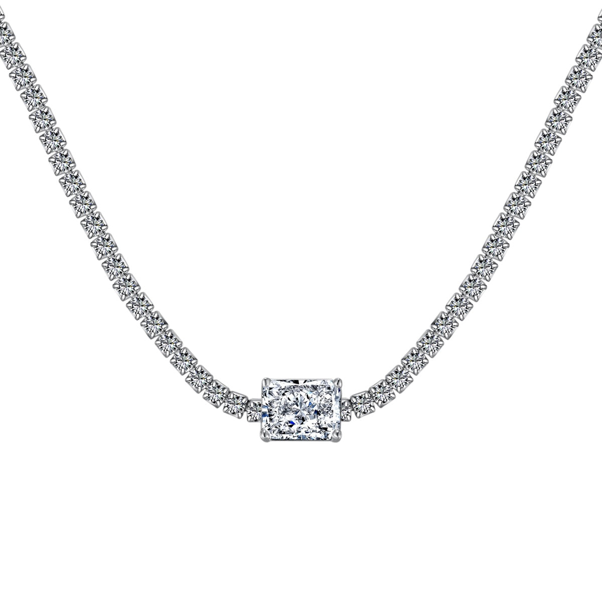 [ElanLuxe Jewelry]2.0 carat Ornate Emerald Cut Necklace