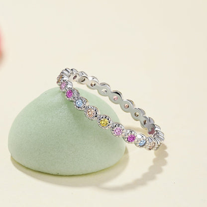 [ElanLuxe Jewelry]Radiant Sparkling Round Cut Daily Ring