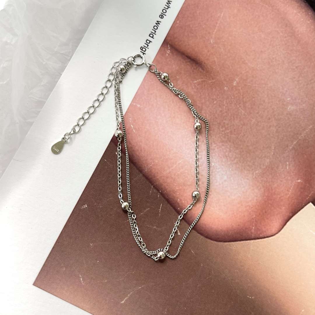 [ElanLuxe Jewelry]Delicate Bead Double Layer Bracelet