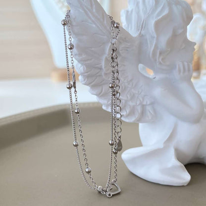 [ElanLuxe Jewelry]Dainty Double Layer Love Heart Bracelet