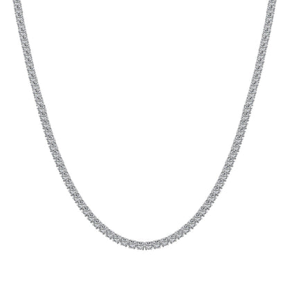 [ElanLuxe Jewelry]Delicate Round Shape Tennis Necklace