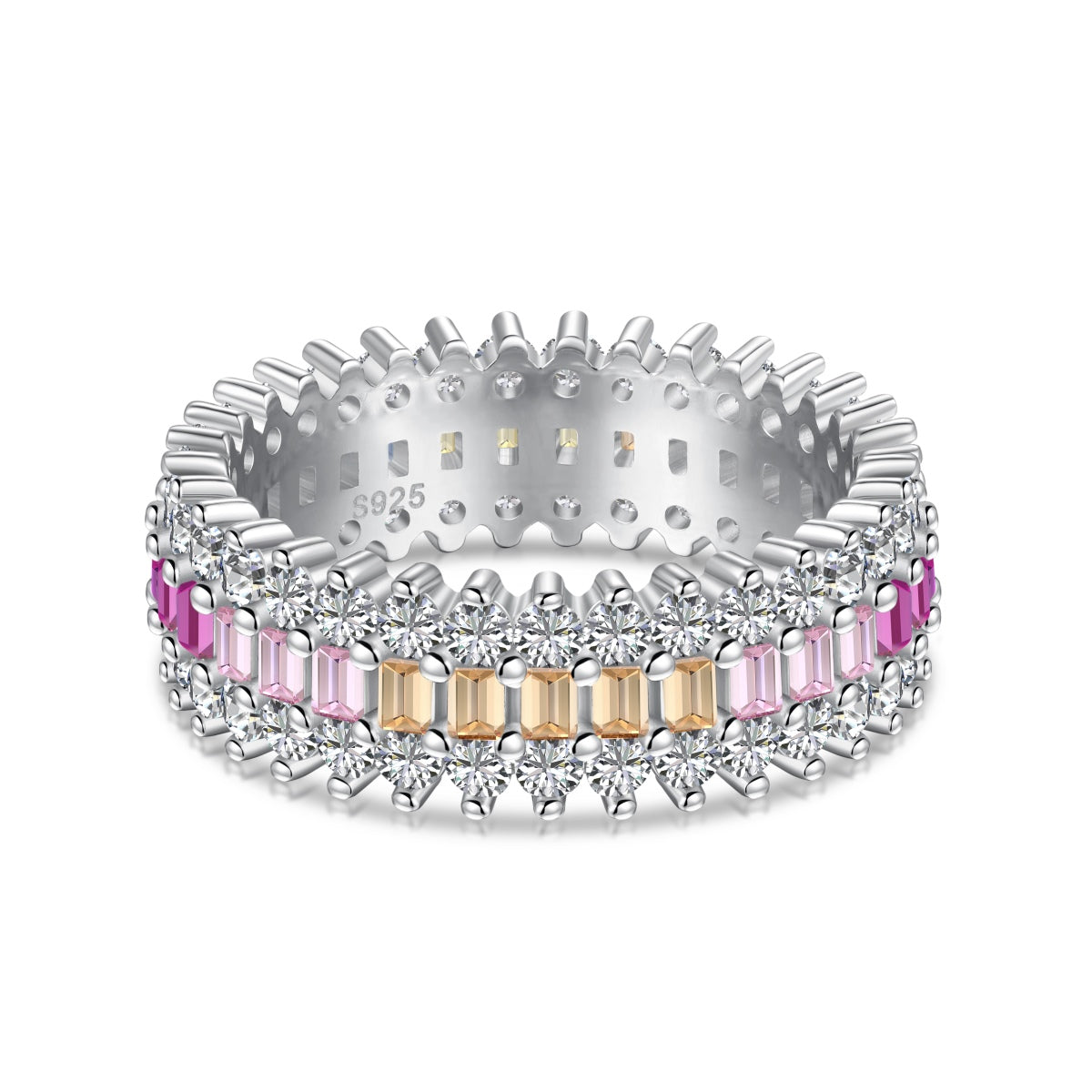 [ElanLuxe Jewelry]Ornate Colorful Radiant Cut Daily Ring