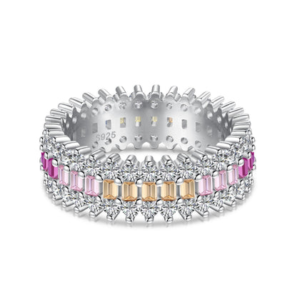 [ElanLuxe Jewelry]Ornate Colorful Radiant Cut Daily Ring