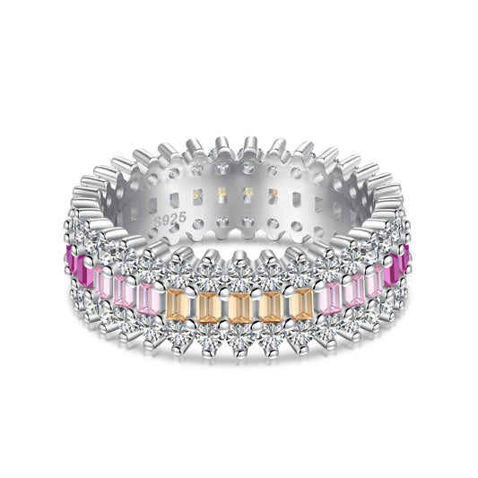 [ElanLuxe Jewelry]Ornate Colorful Radiant Cut Daily Ring