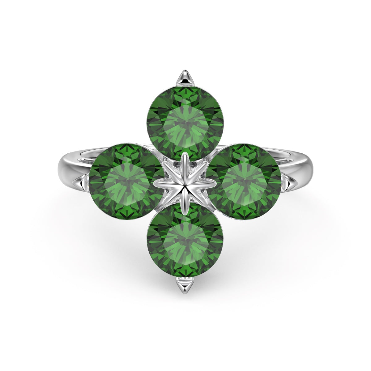[ElanLuxe Jewelry]Four-Leaf Clover Eight-Pointed Star Ring