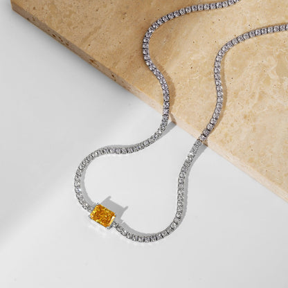 [ElanLuxe Jewelry]2.0 carat Ornate Emerald Cut Necklace