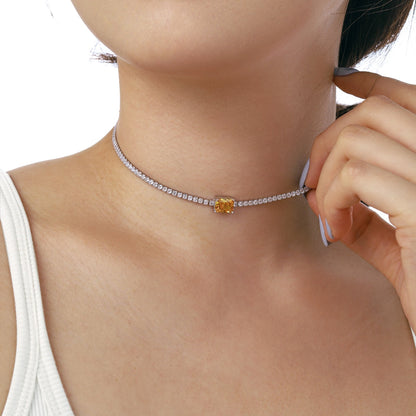 [ElanLuxe Jewelry]2.0 carat Ornate Emerald Cut Necklace