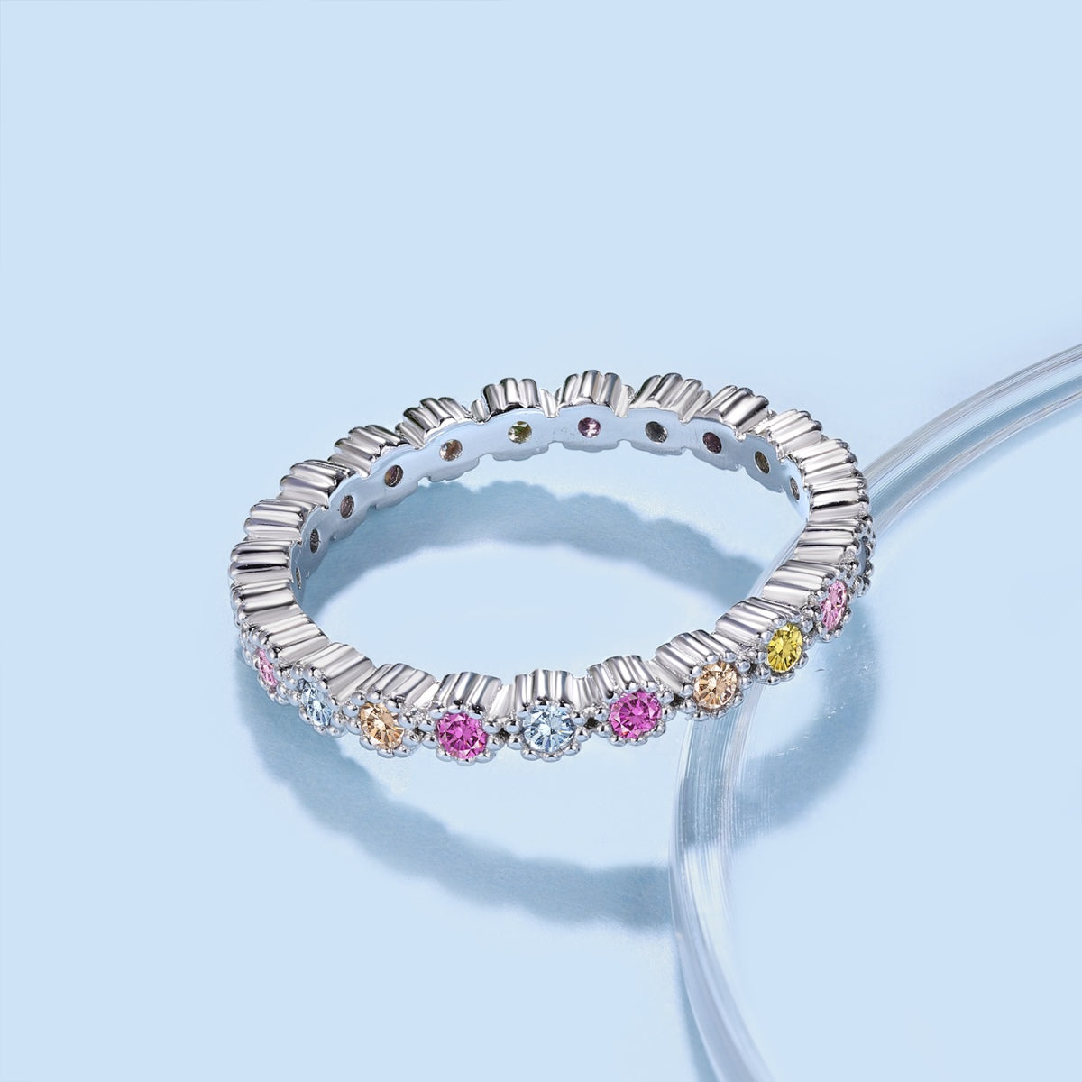 [ElanLuxe Jewelry]Unique Scintillating Round Cut Daily Ring