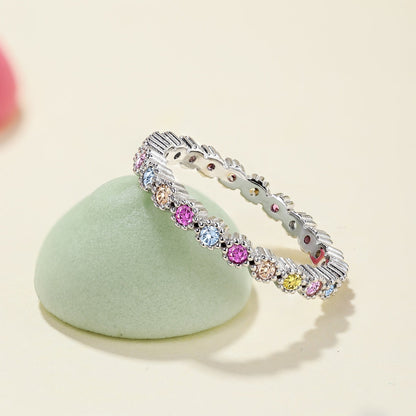 [ElanLuxe Jewelry]Unique Scintillating Round Cut Daily Ring