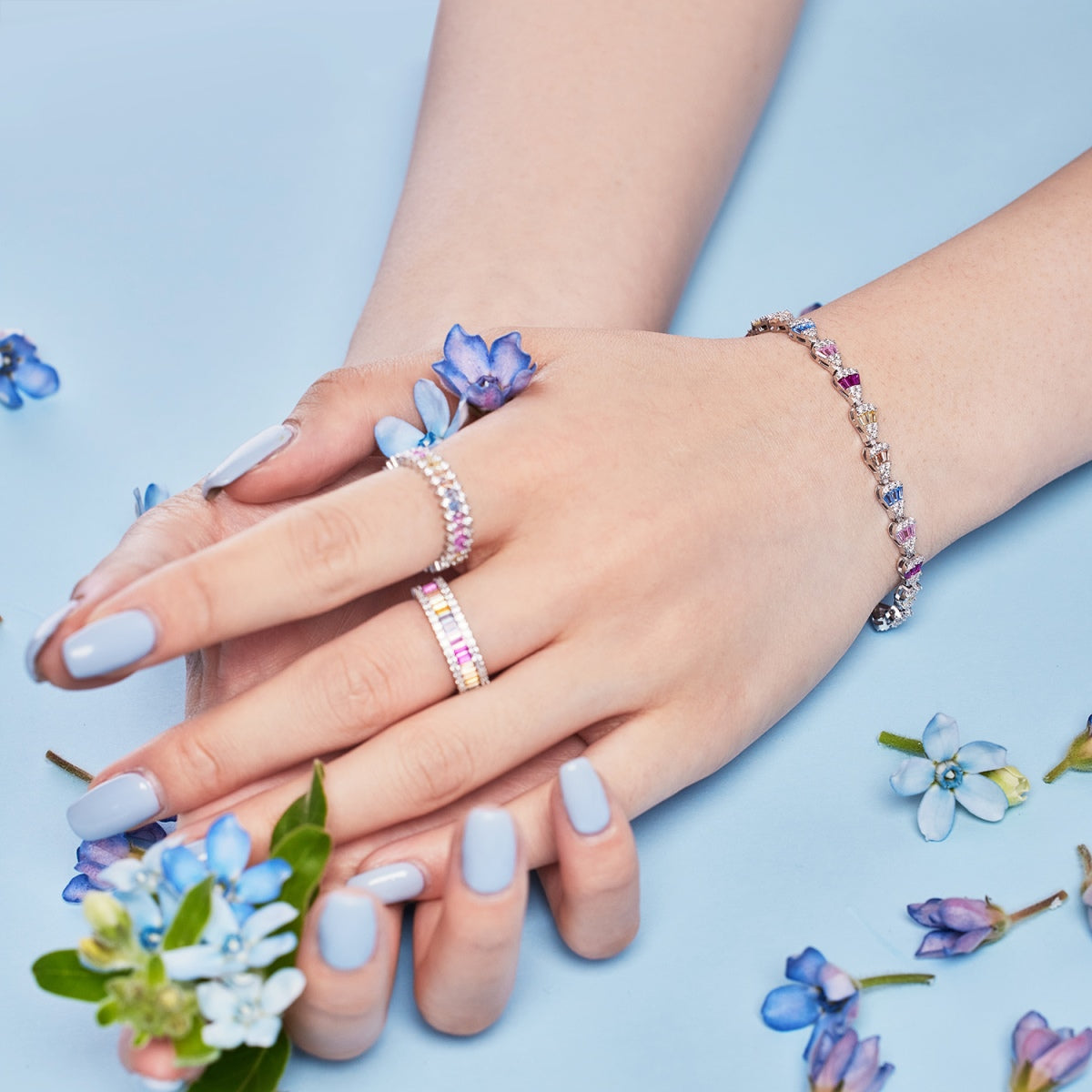 [ElanLuxe Jewelry]Dainty Kaleidoscopic Emerald Cut Daily Ring