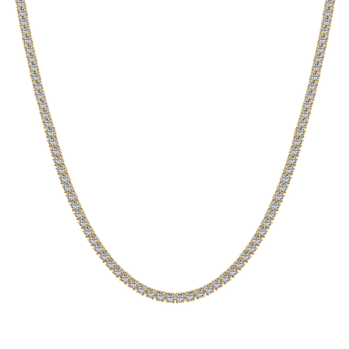 [ElanLuxe Jewelry]Delicate Round Shape Tennis Necklace
