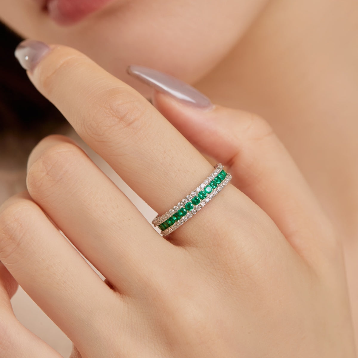 [ElanLuxe Jewelry]Delicate Colorful Round Cut Daily Ring