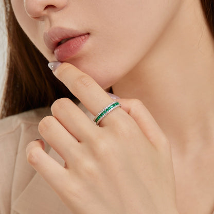 [ElanLuxe Jewelry]Delicate Colorful Round Cut Daily Ring