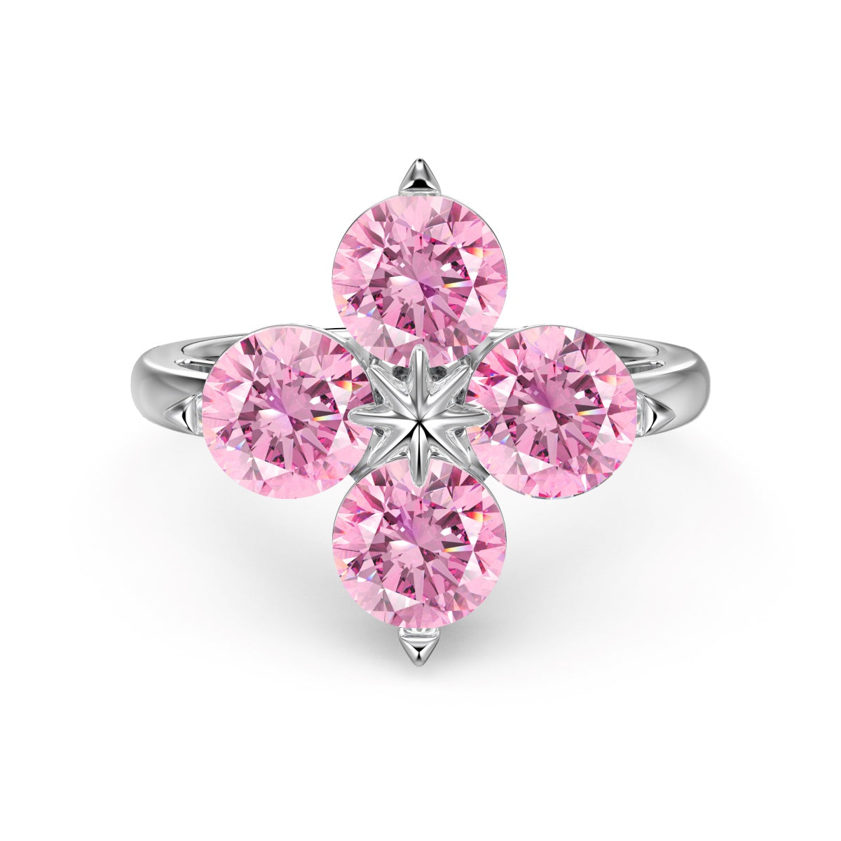 [ElanLuxe Jewelry]Four-Leaf Clover Eight-Pointed Star Ring