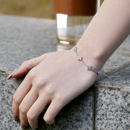 [ElanLuxe Jewelry]Four-Leaf Clover Hollow Butterfly Bracelet