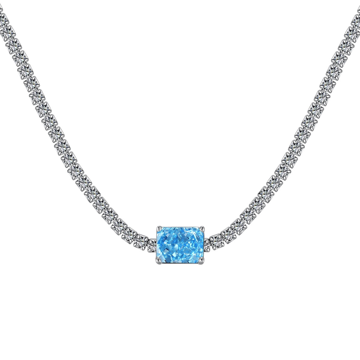 [ElanLuxe Jewelry]2.0 carat Ornate Emerald Cut Necklace
