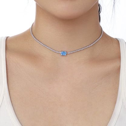 [ElanLuxe Jewelry]2.0 carat Ornate Emerald Cut Necklace