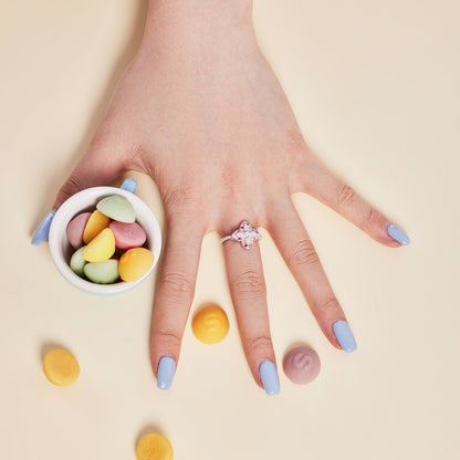 [ElanLuxe Jewelry]Luxurious Colorful Flower Shape Banquet Ring