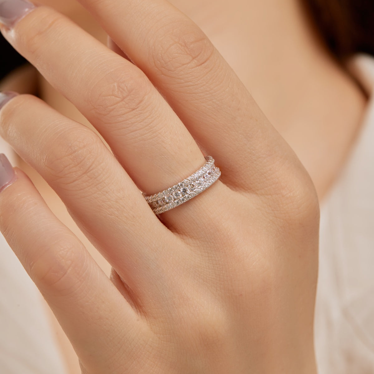 [ElanLuxe Jewelry]Delicate Colorful Round Cut Daily Ring