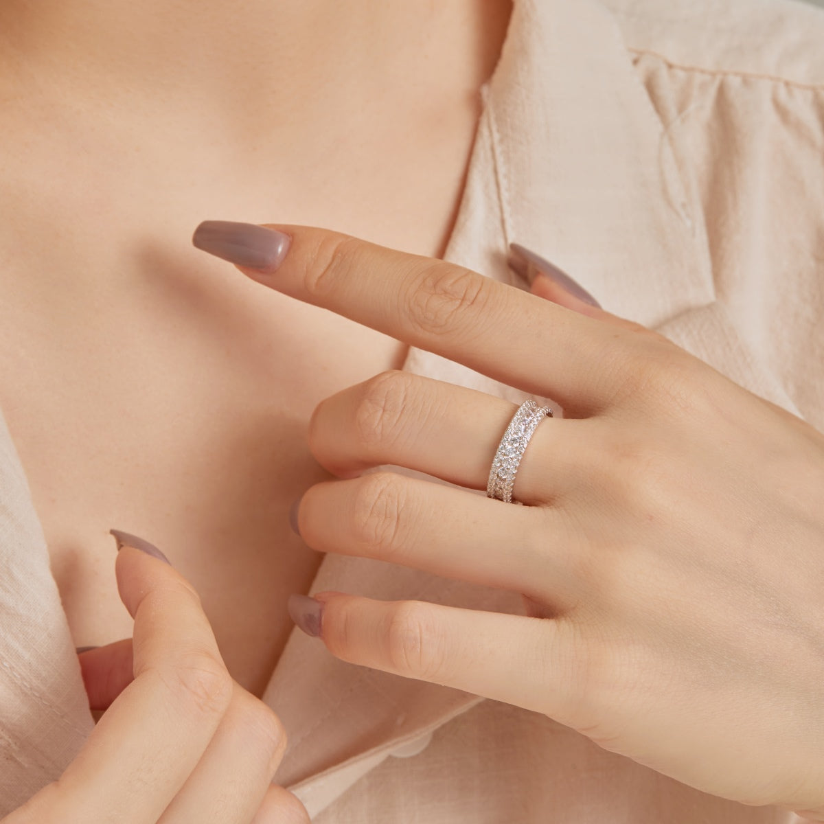 [ElanLuxe Jewelry]Delicate Colorful Round Cut Daily Ring