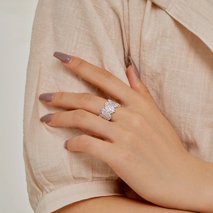 [ElanLuxe Jewelry]Luxurious Colorful Radiant Cut Daily Ring
