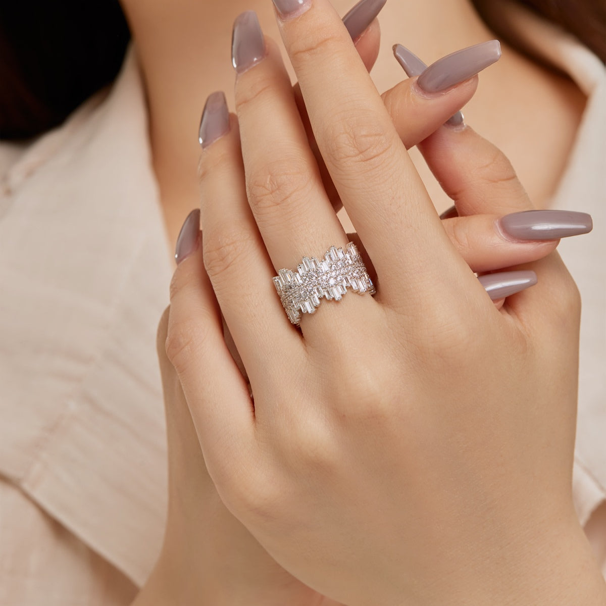 [ElanLuxe Jewelry]Luxurious Colorful Radiant Cut Daily Ring
