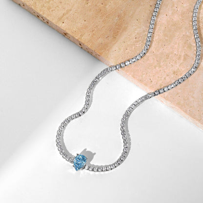 [ElanLuxe Jewelry]1.0 carat Unique Pear Cut Tennis Necklace