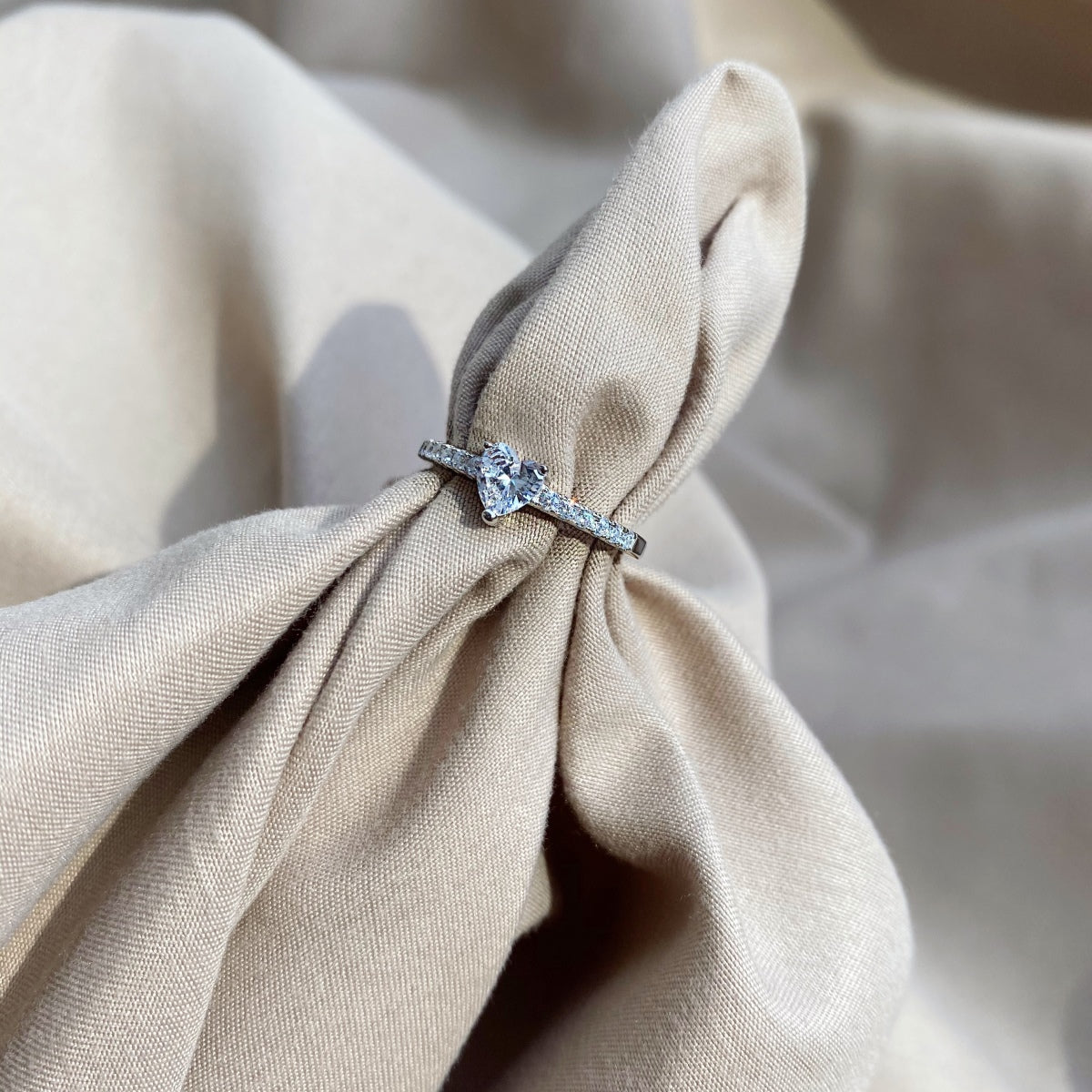 [ElanLuxe Jewelry]0.5 Carat CaratEternity Charming Heart Shape Lover Ring