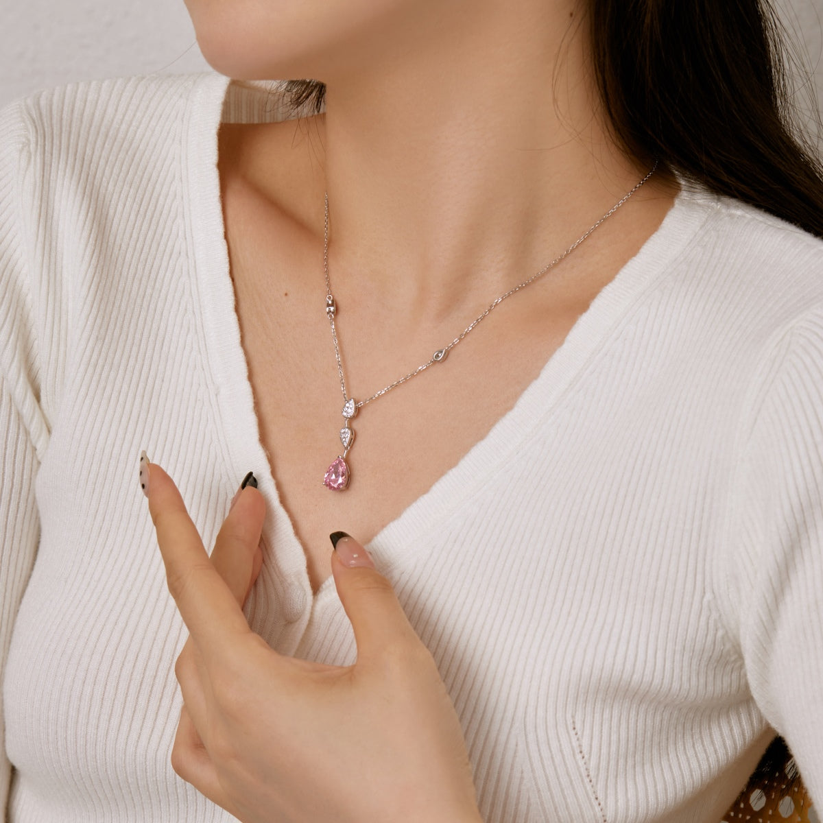[ElanLuxe Jewelry]Dazzling Pear Cut Necklace