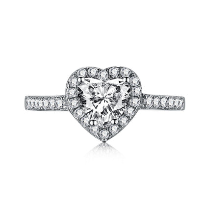 [ElanLuxe Jewelry]Eternity Splashy Romantic Heart Shape Lover Ring