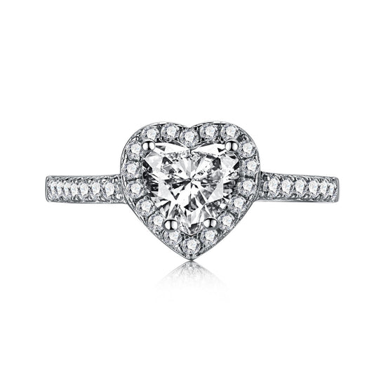 [ElanLuxe Jewelry]Eternity Splashy Romantic Heart Shape Lover Ring