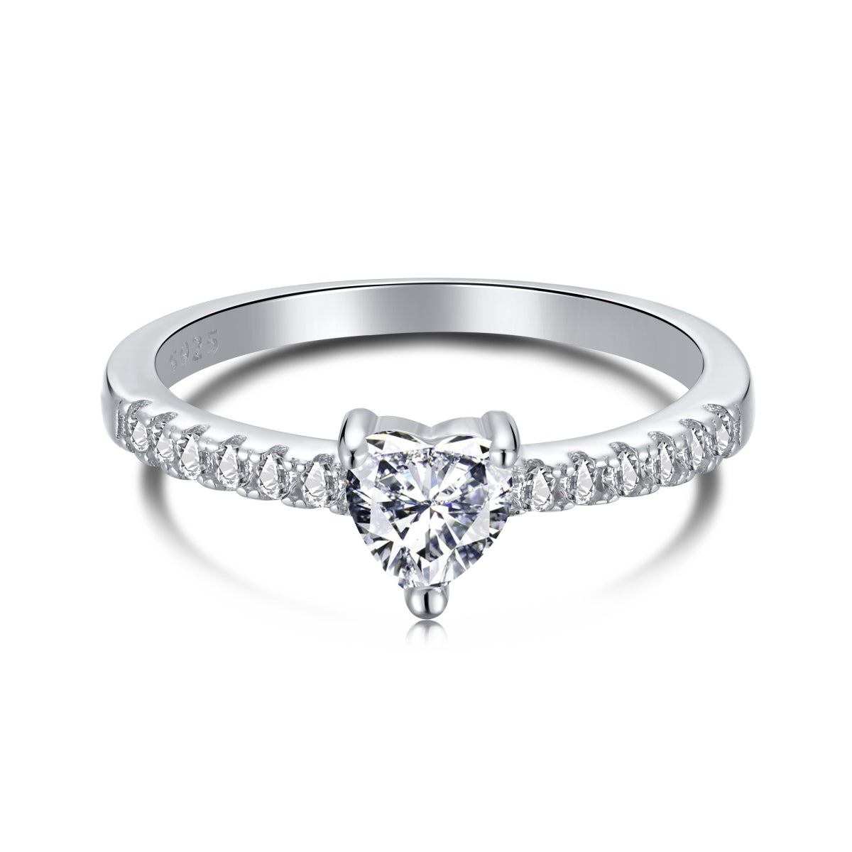 [ElanLuxe Jewelry]0.5 Carat CaratEternity Charming Heart Shape Lover Ring