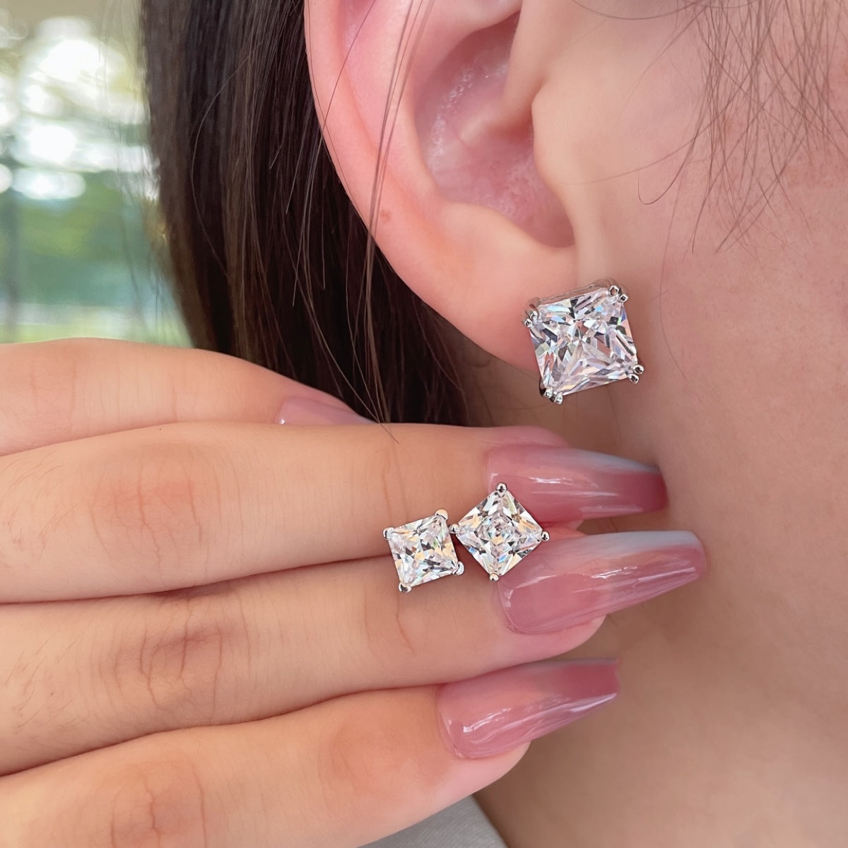 [ElanLuxe Jewelry]Delicate Square Shape Earrings