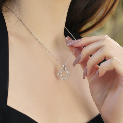 [ElanLuxe Jewelry]Four-Leaf Clover Hollow Design Exquisite Necklace