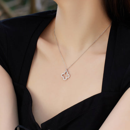 [ElanLuxe Jewelry]Four-Leaf Clover Hollow Design Exquisite Necklace